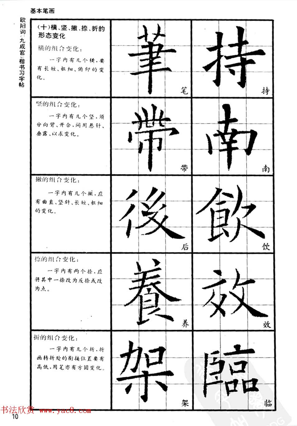 欧楷书法教程《唐欧阳询九成宫楷书习字帖》