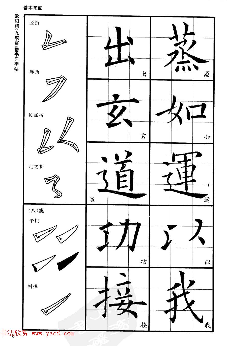 欧楷书法教程《唐欧阳询九成宫楷书习字帖》