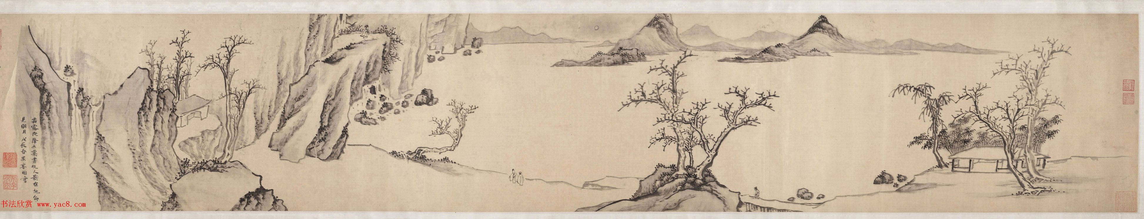 张瑞图书画欣赏《后赤壁图卷》美国大都会藏