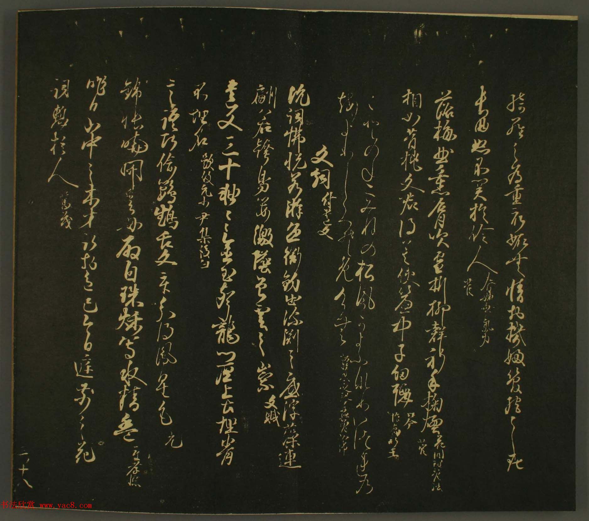 日本恭议行经卿书法欣赏:世尊寺法书巻第三