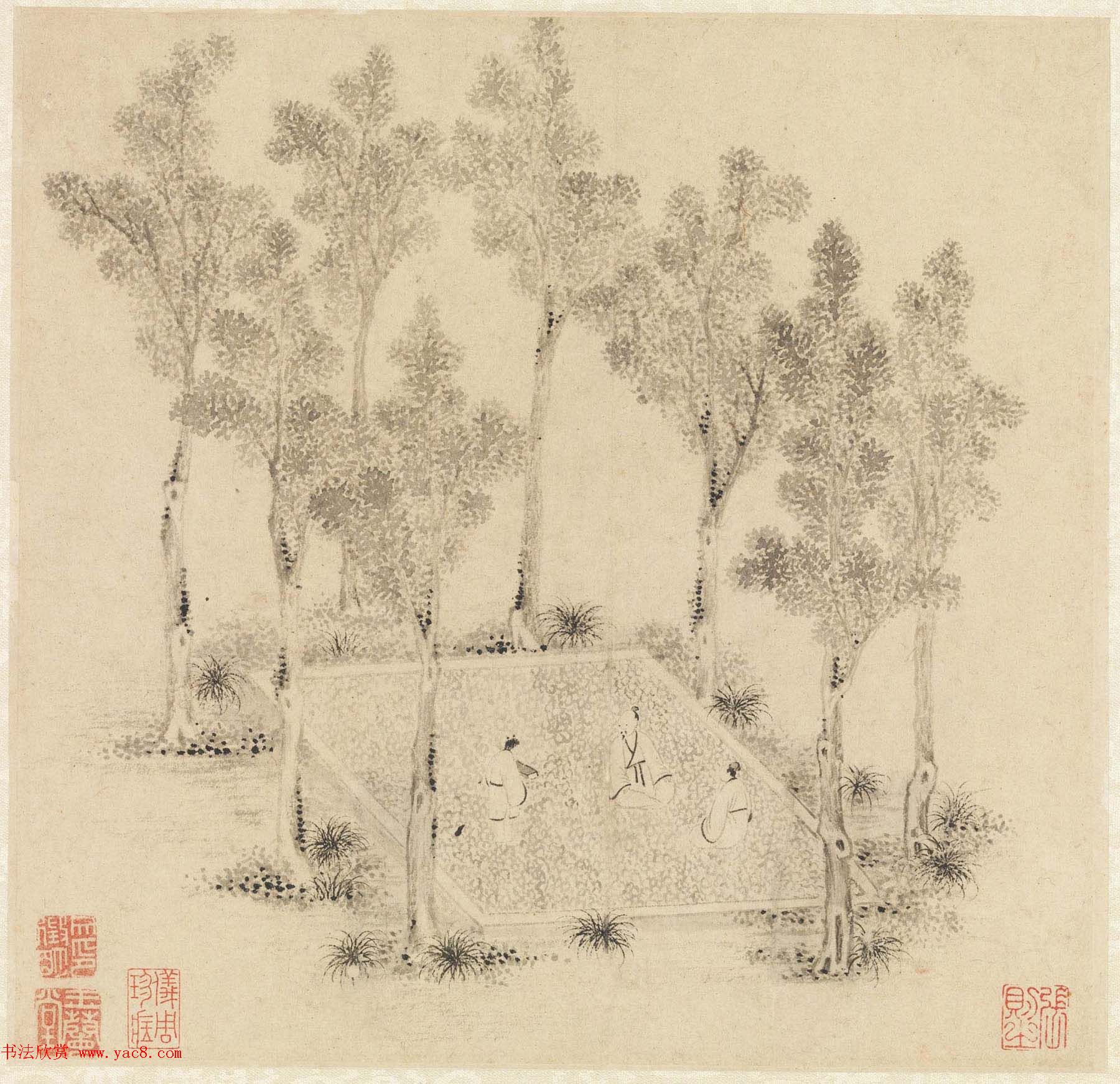 文徵明书画欣赏《山水诗画册页》大图16开