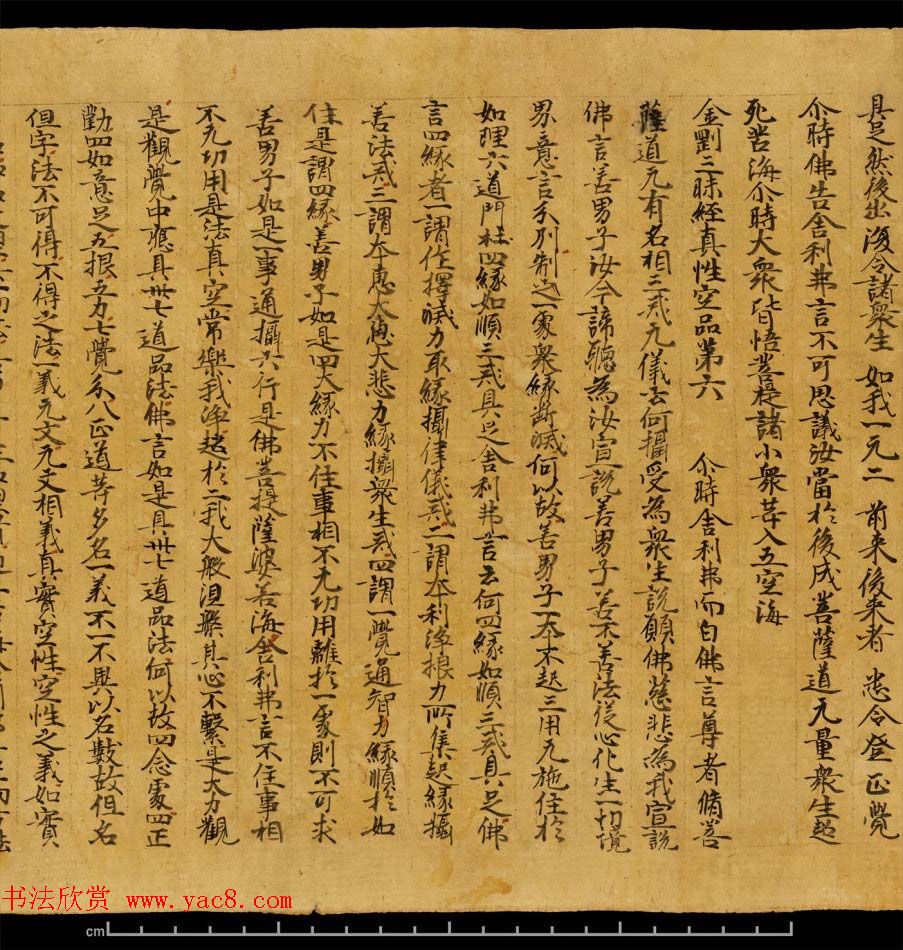 斯坦因敦煌书法欣赏《金刚三昧经第一》英藏