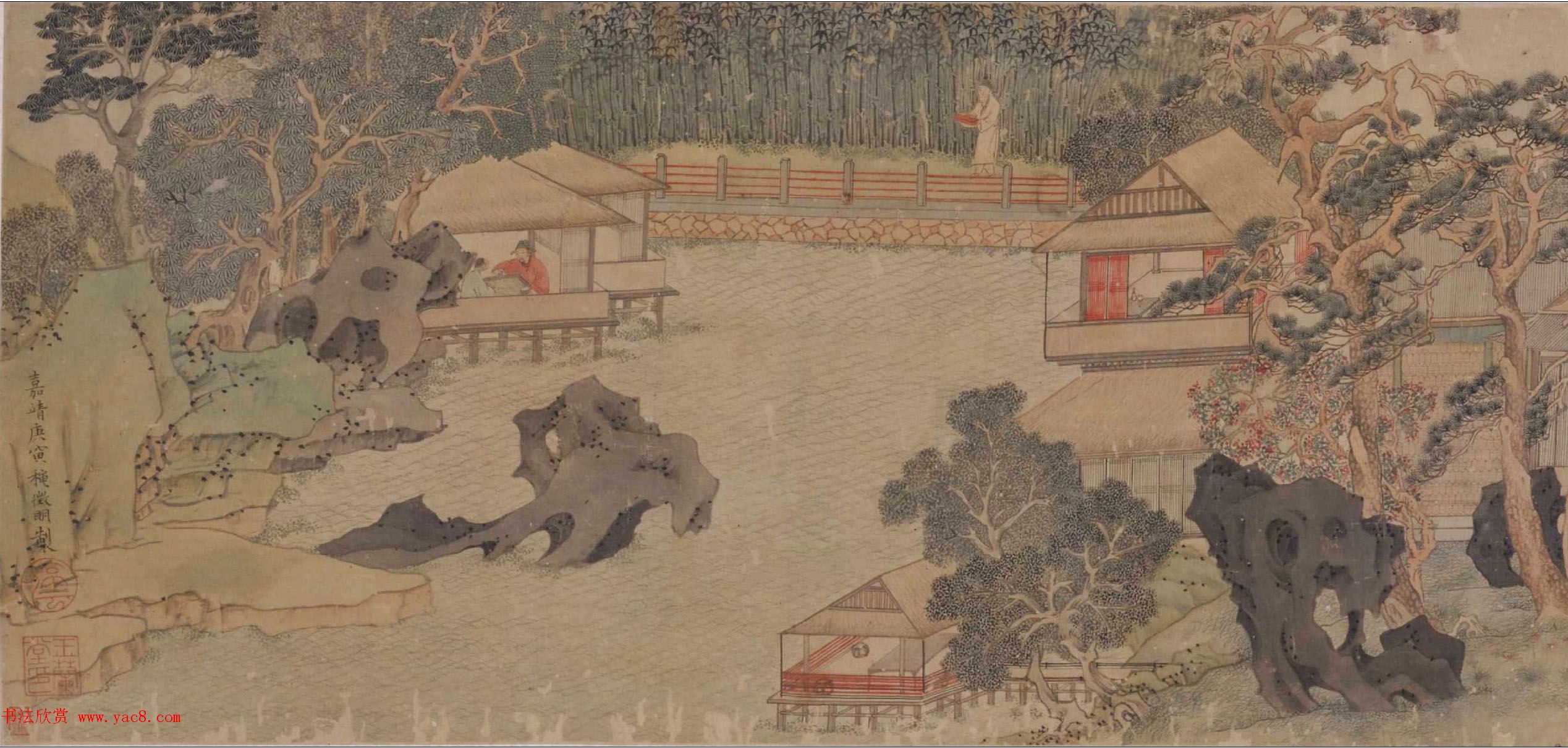 文徵明绘画作品欣赏《东园图卷》