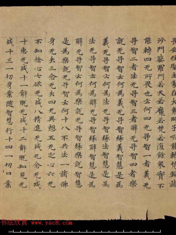 敦煌书法欣赏《摩诃衍经卷第八十八》残卷