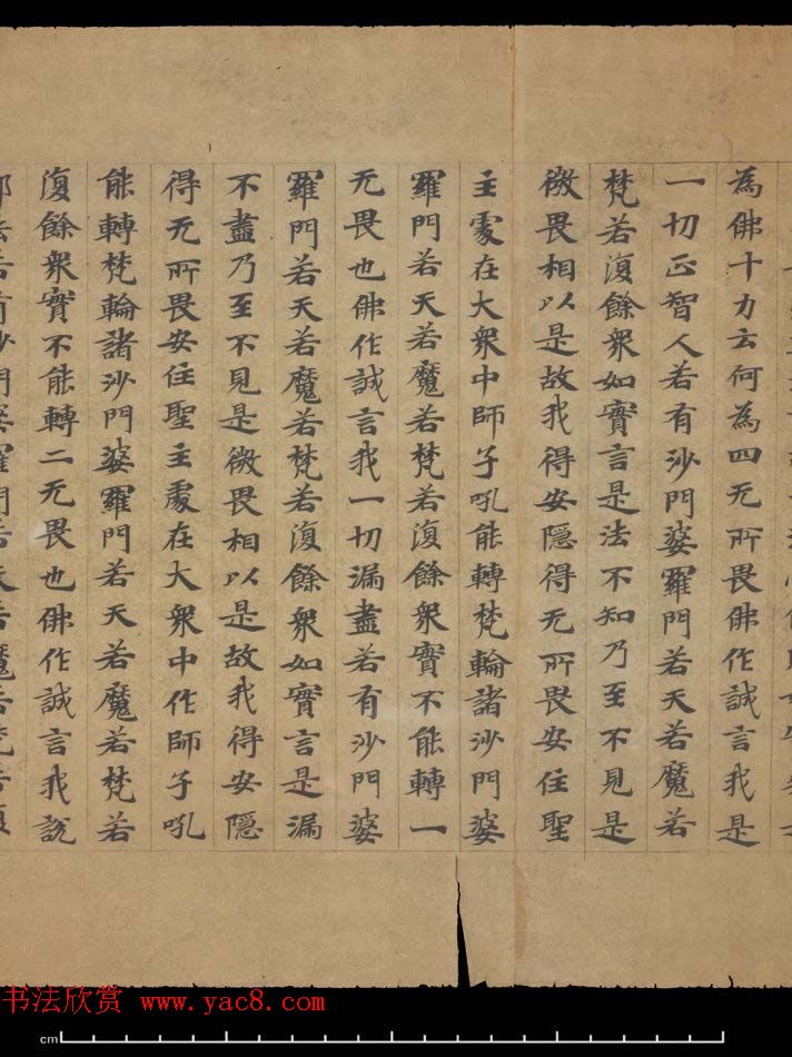 敦煌书法欣赏《摩诃衍经卷第八十八》残卷