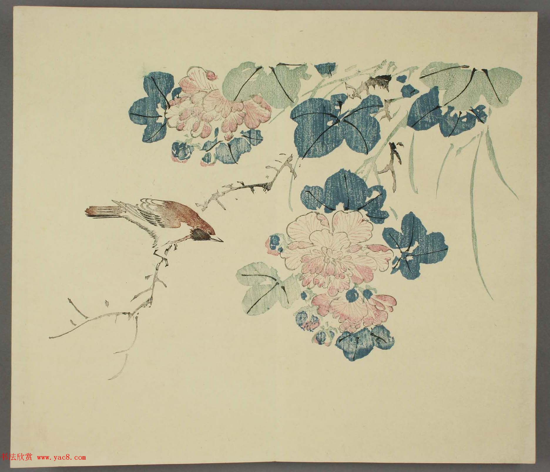 日本竹洞花鸟画欣赏《融斋画谱》