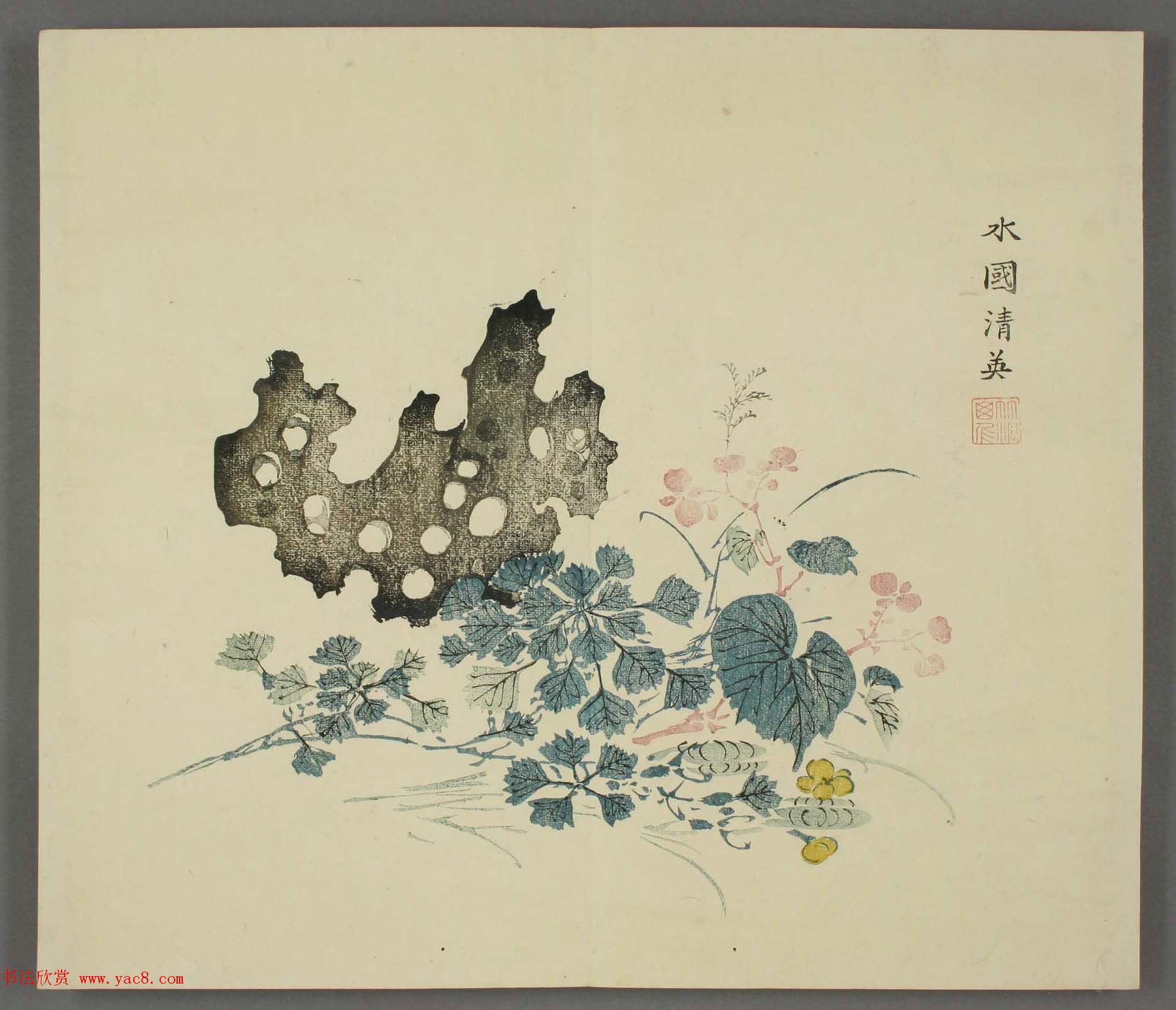 日本竹洞花鸟画欣赏《融斋画谱》