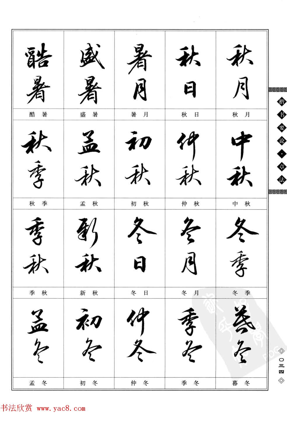 田英章书法专业教程字帖《楷书要论－章法》