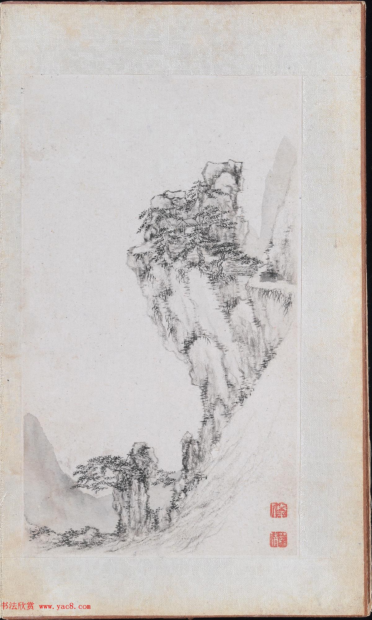 郑旼书法字画欣赏《黄山八景图册》