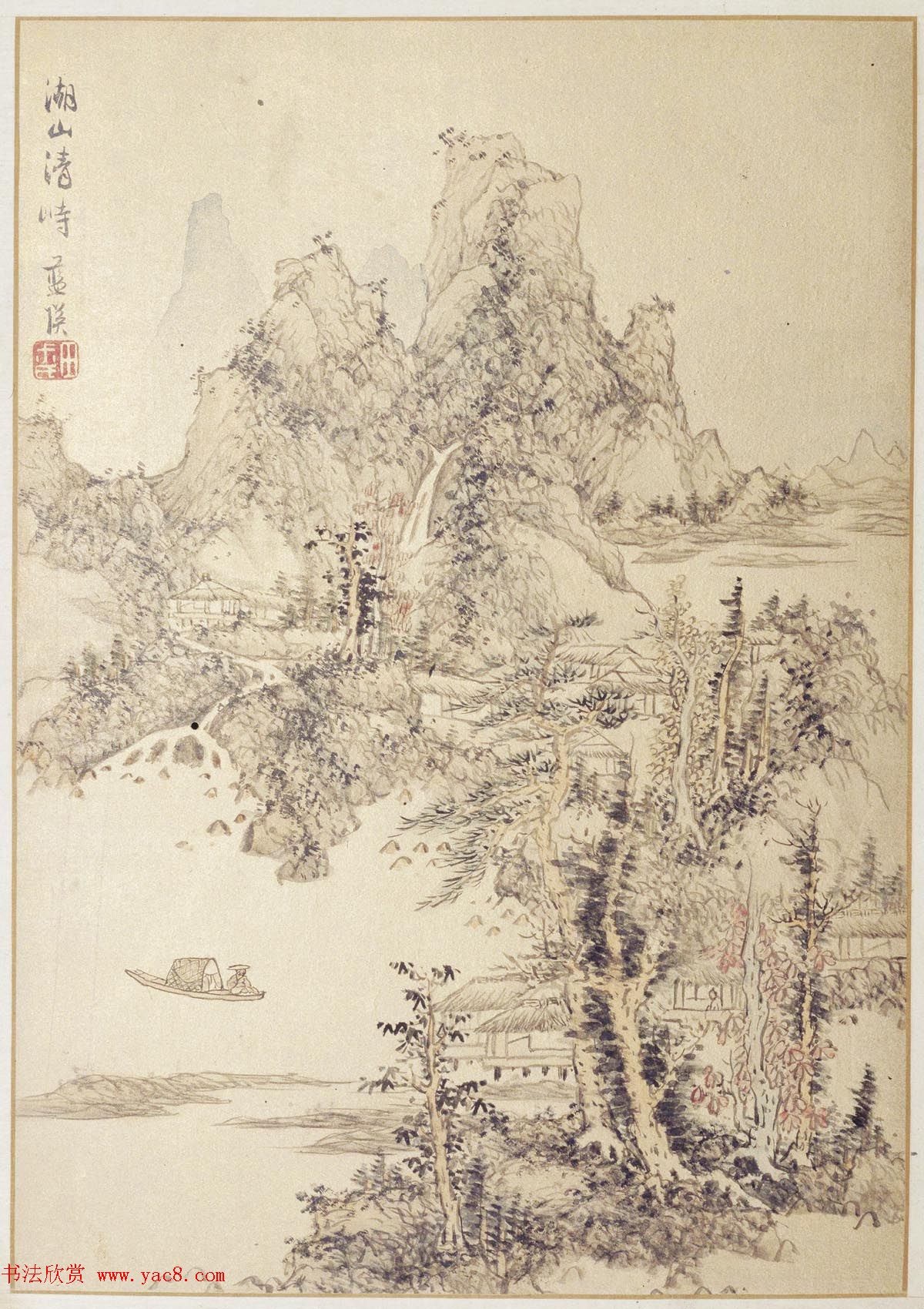 明代蓝瑛绘韩理书跋《澄观图》书画册页欣赏 明代蓝瑛绘韩理书跋《澄观图》书画册页欣赏