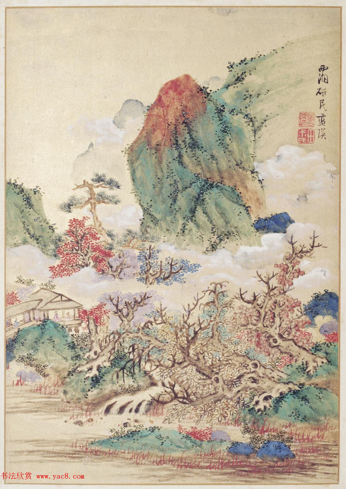 明代蓝瑛绘韩理书跋《澄观图》书画册页欣赏 明代蓝瑛绘韩理书跋《澄观图》书画册页欣赏