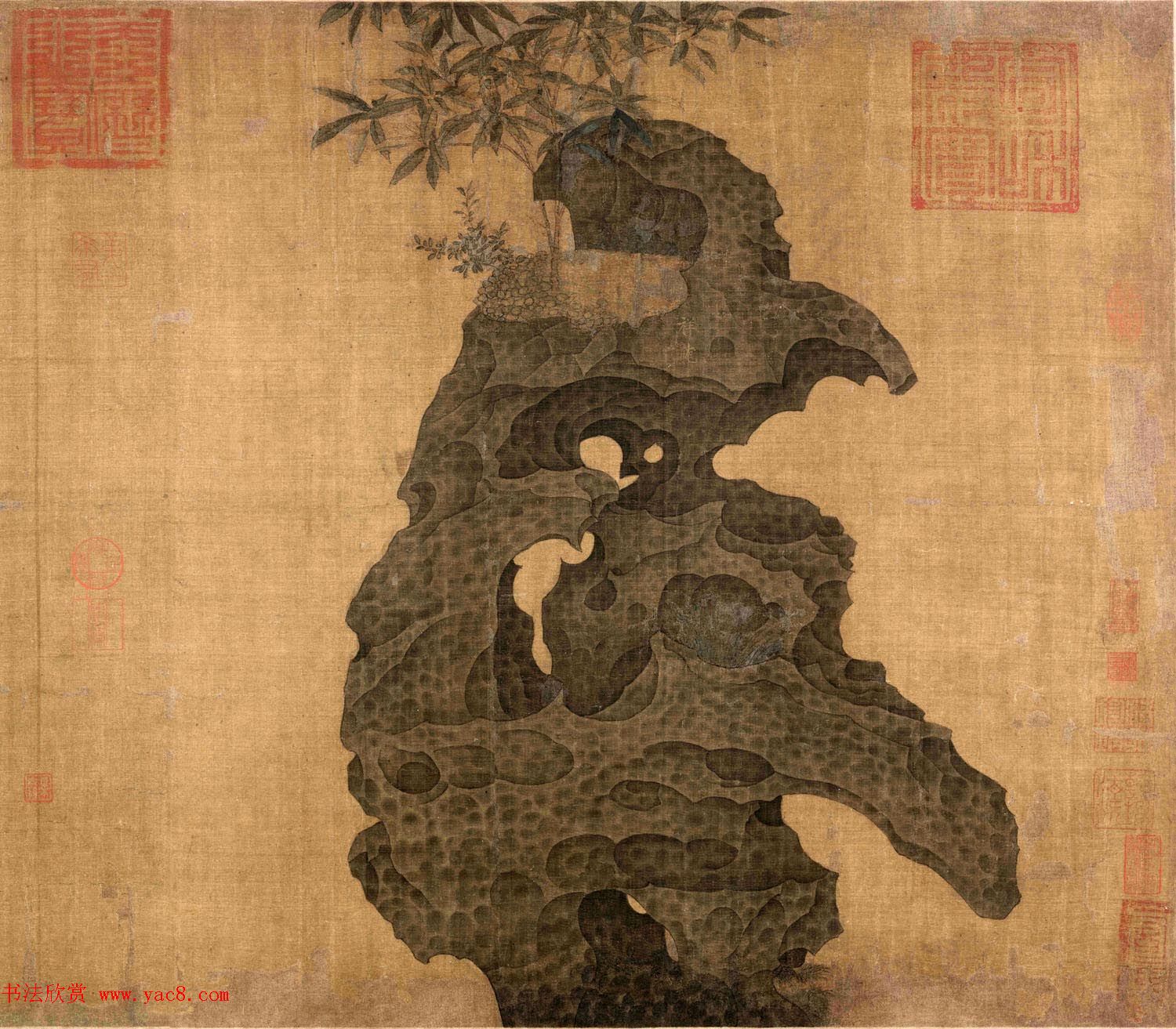 北宋赵佶书画欣赏《祥龙石图卷》高清