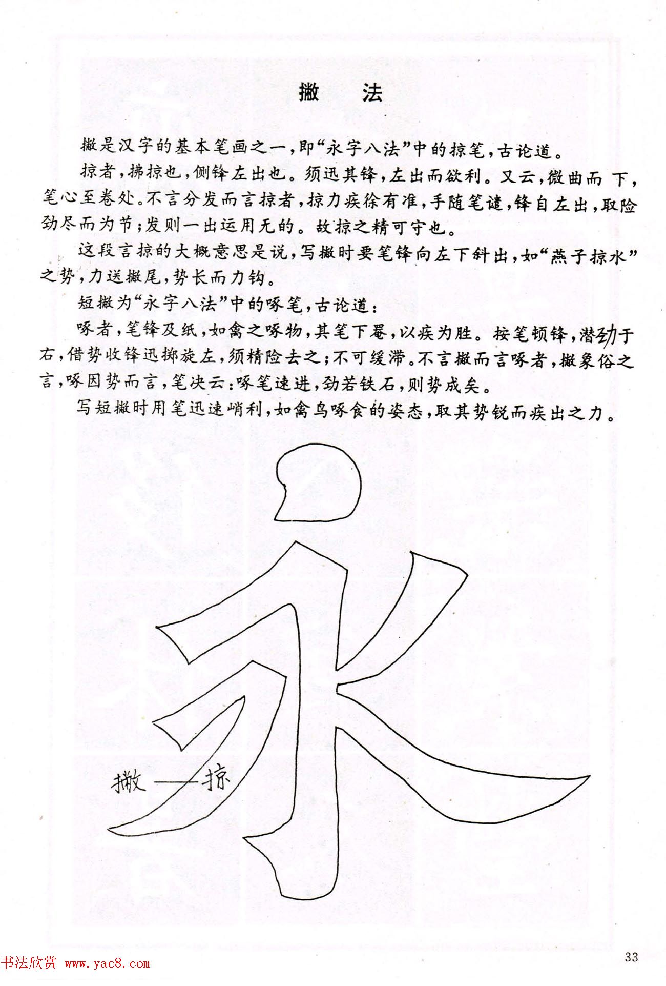 中小学生书法教材：楷书入门永字八法习字帖