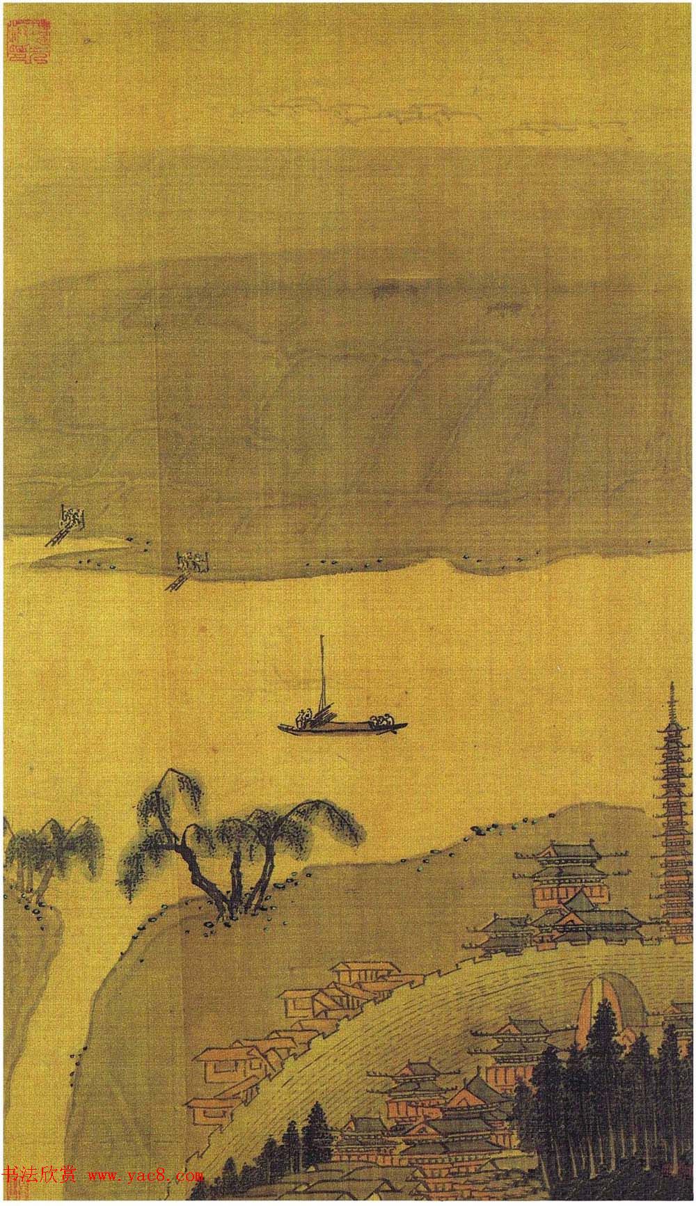 吴门画派班首沈周书法字画欣赏《雨江名胜图册》