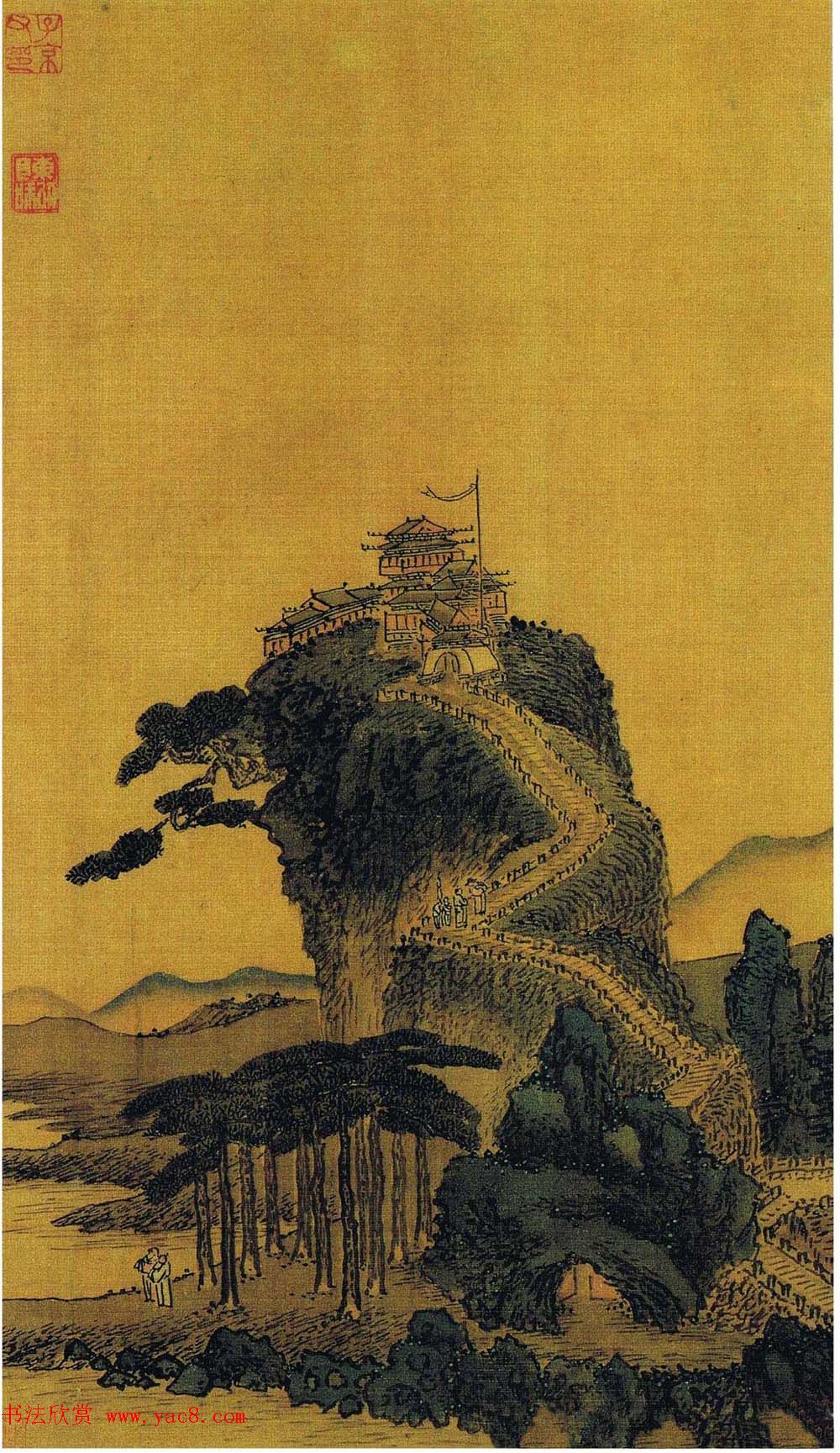 吴门画派班首沈周书法字画欣赏《雨江名胜图册》