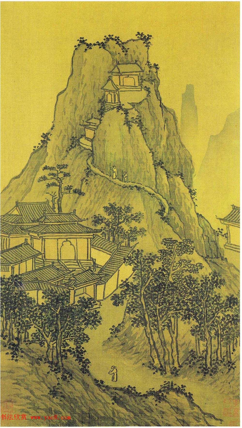 吴门画派班首沈周书法字画欣赏《雨江名胜图册》