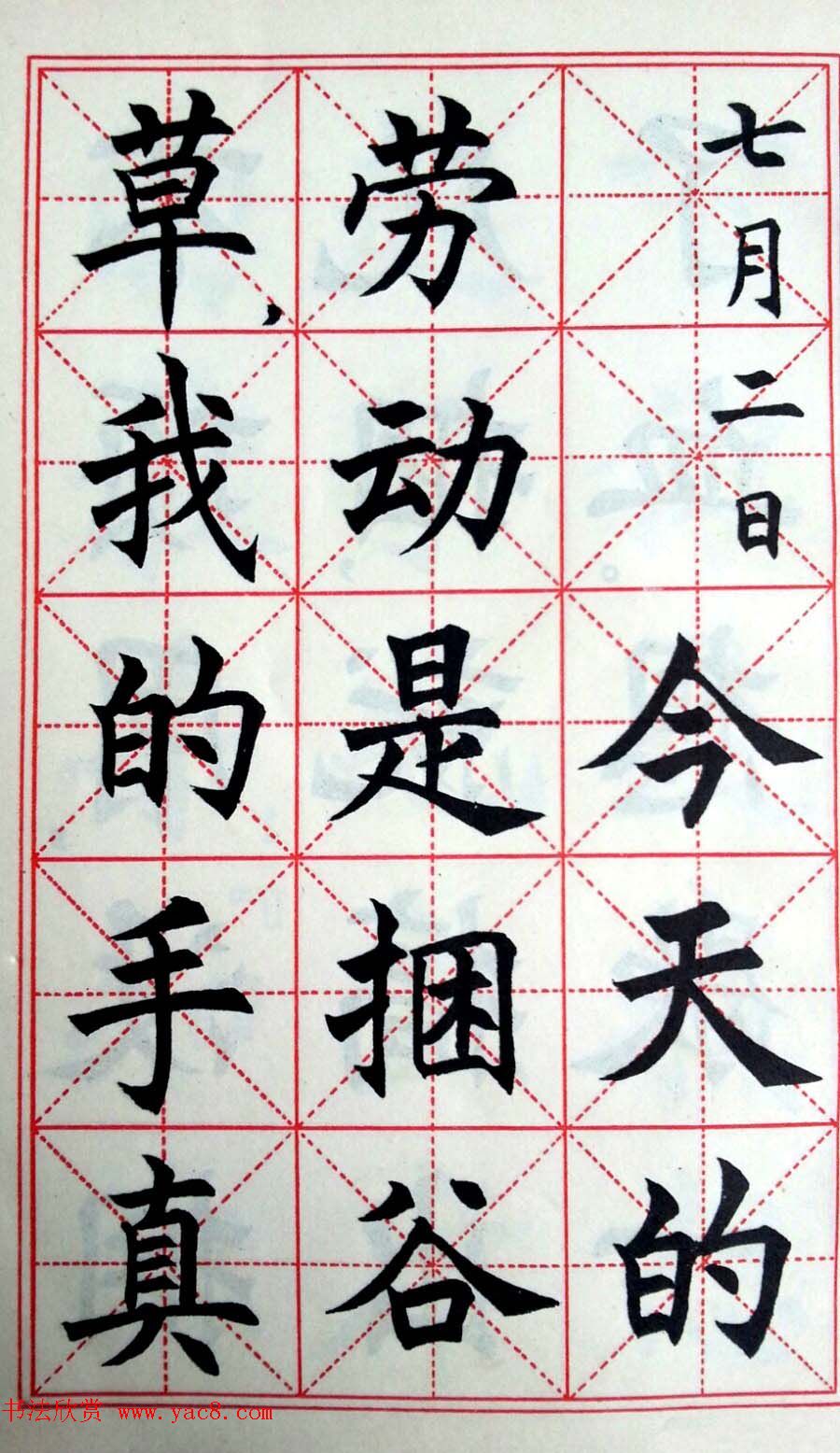 孙信德中楷字帖《金训华同志日记摘抄》