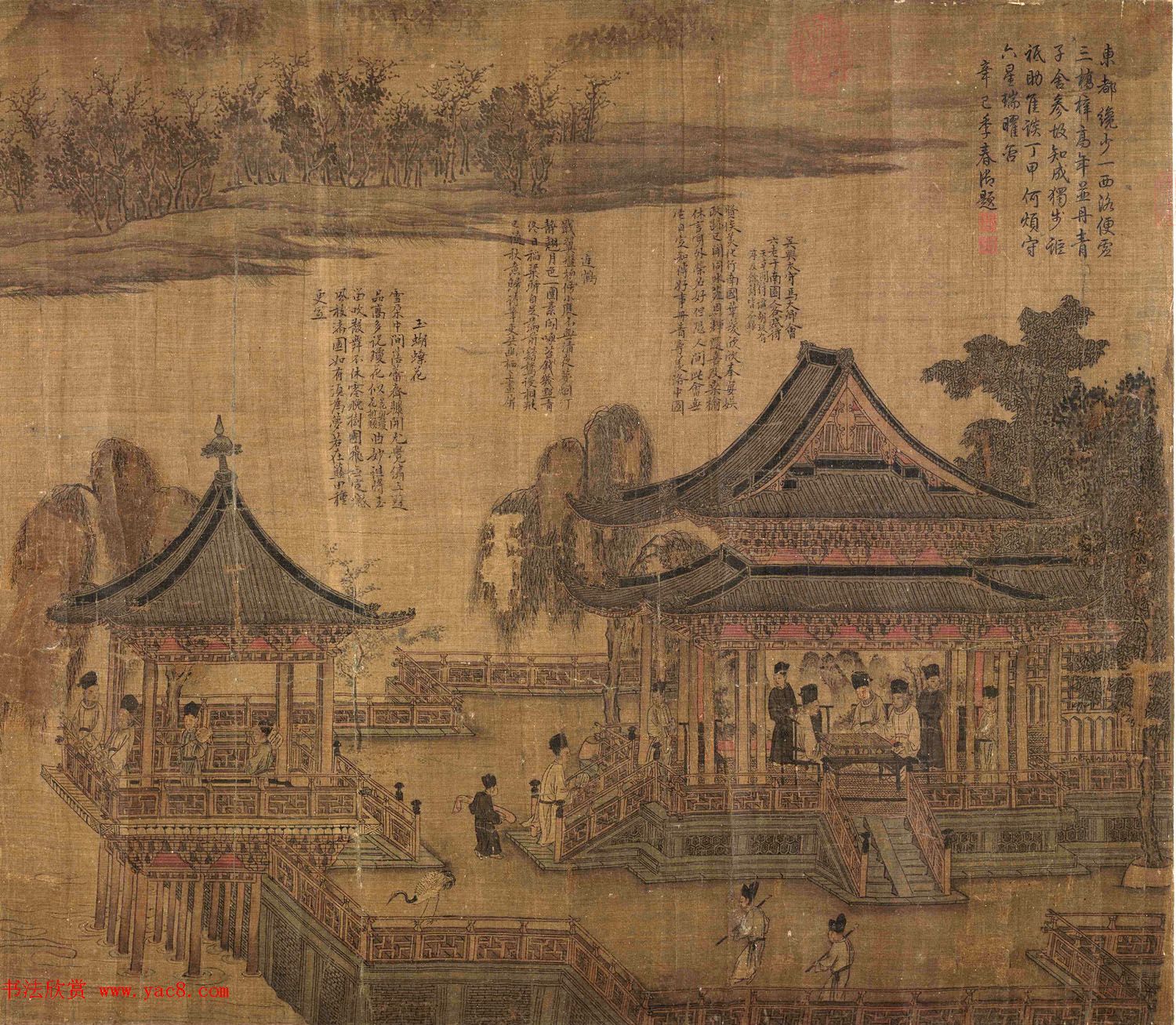 宋代张先82岁创作山水人物画《十咏图》