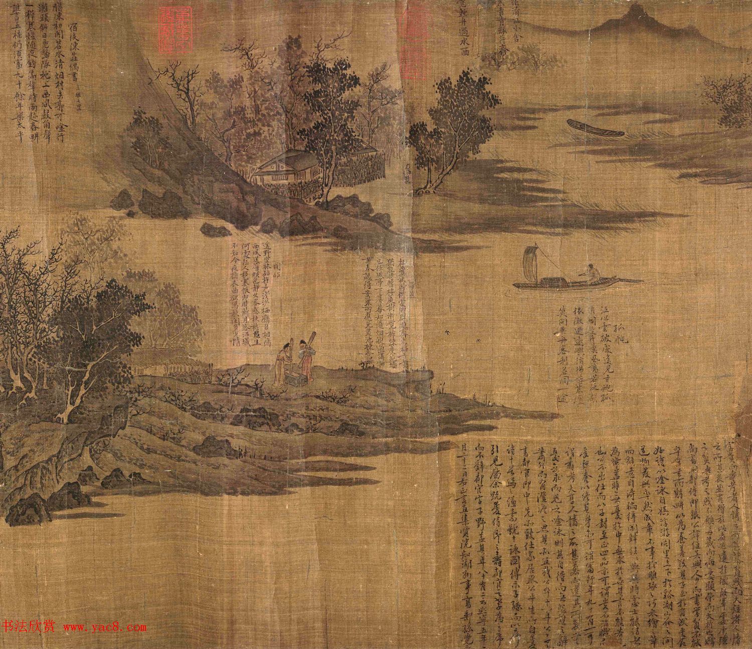 宋代张先82岁创作山水人物画《十咏图》