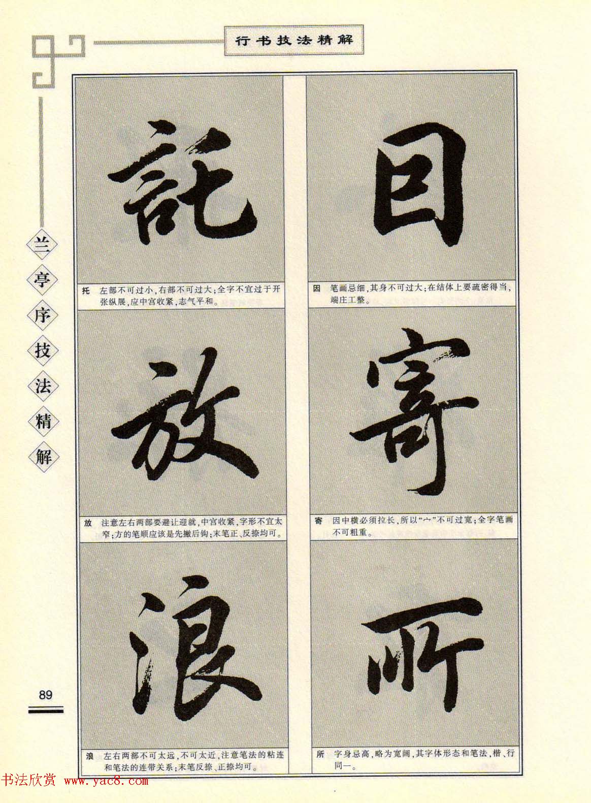 田英章行书字帖《兰亭序技法精解》