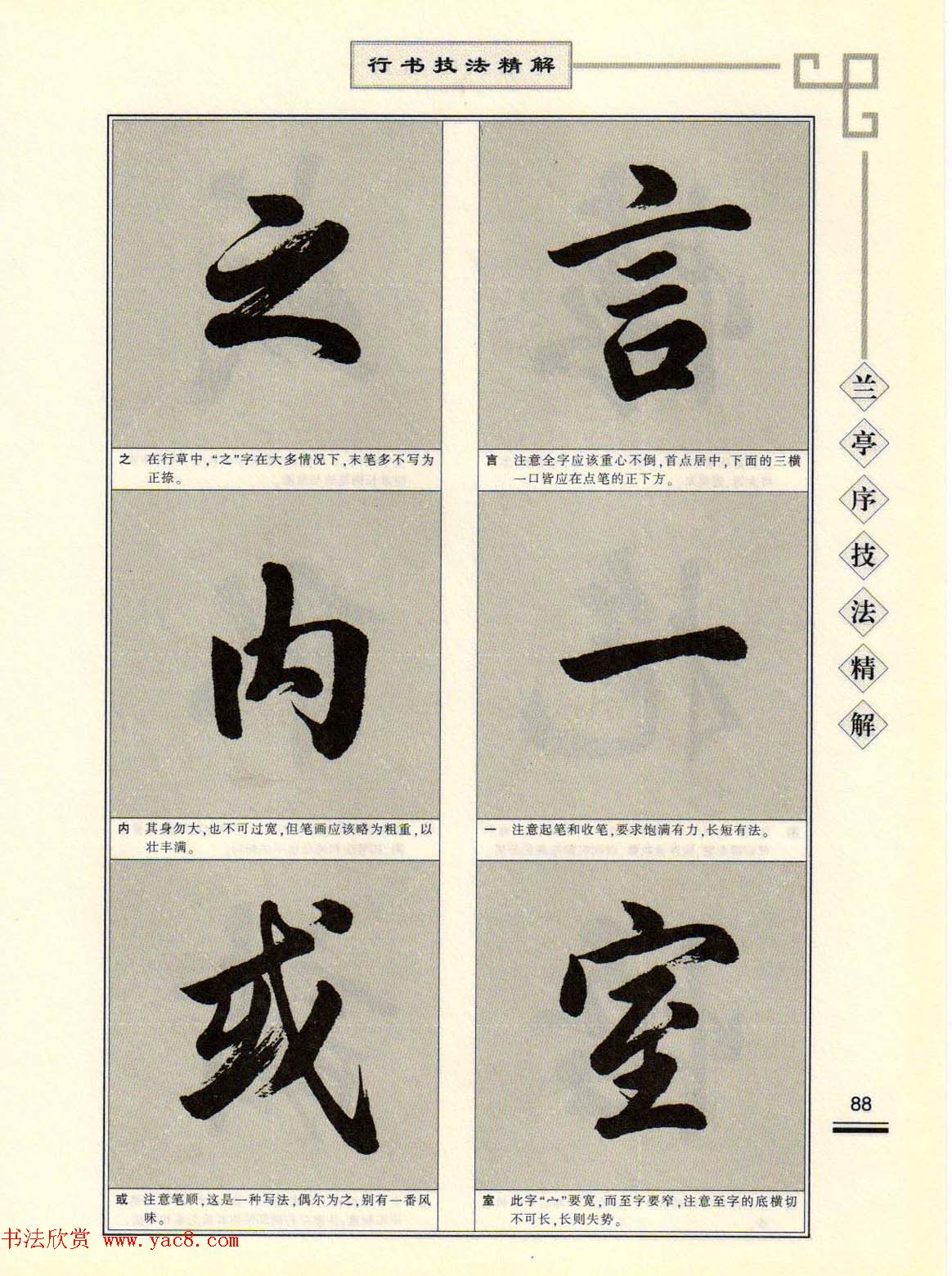 田英章行书字帖《兰亭序技法精解》