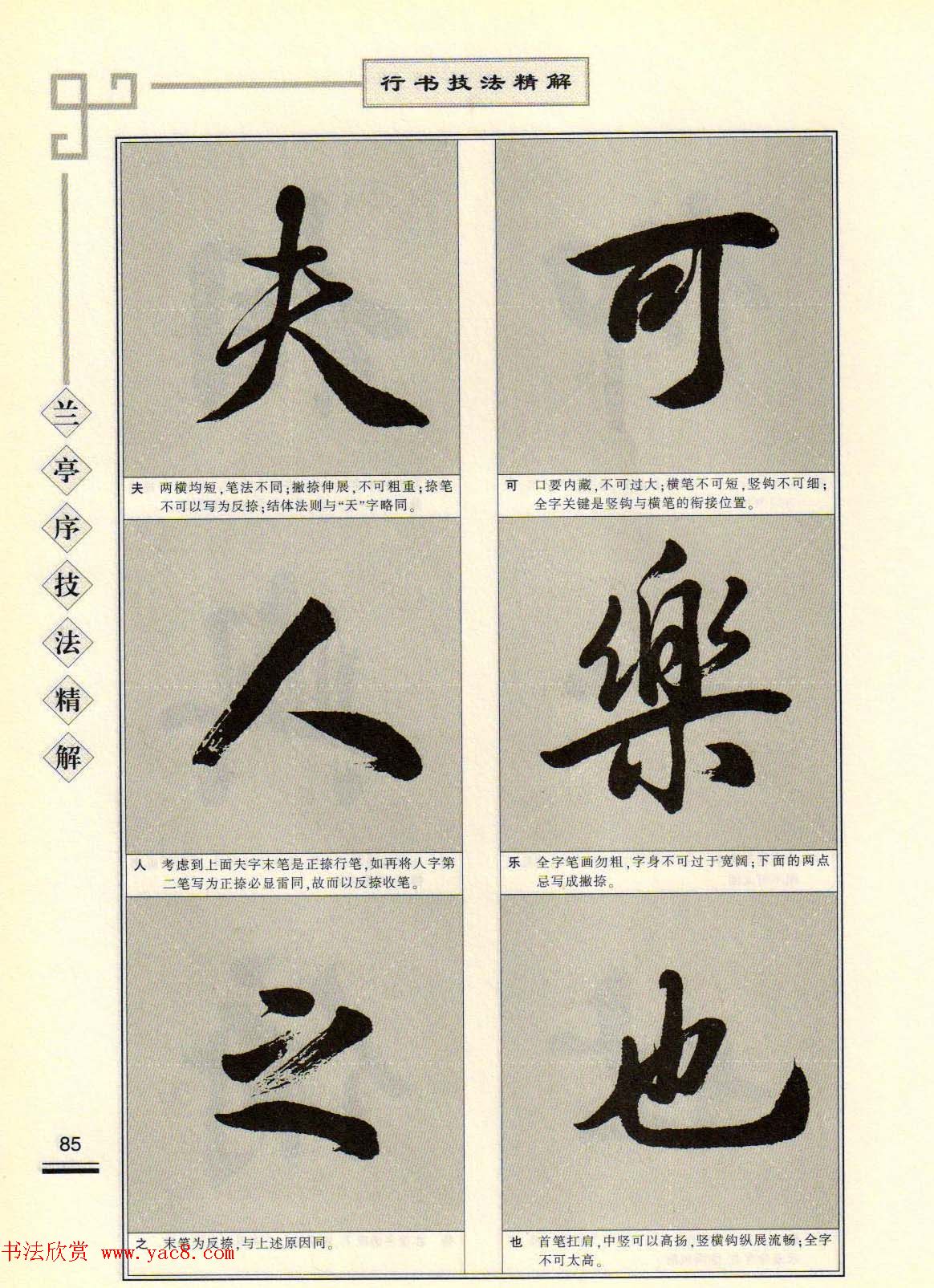 田英章行书字帖《兰亭序技法精解》