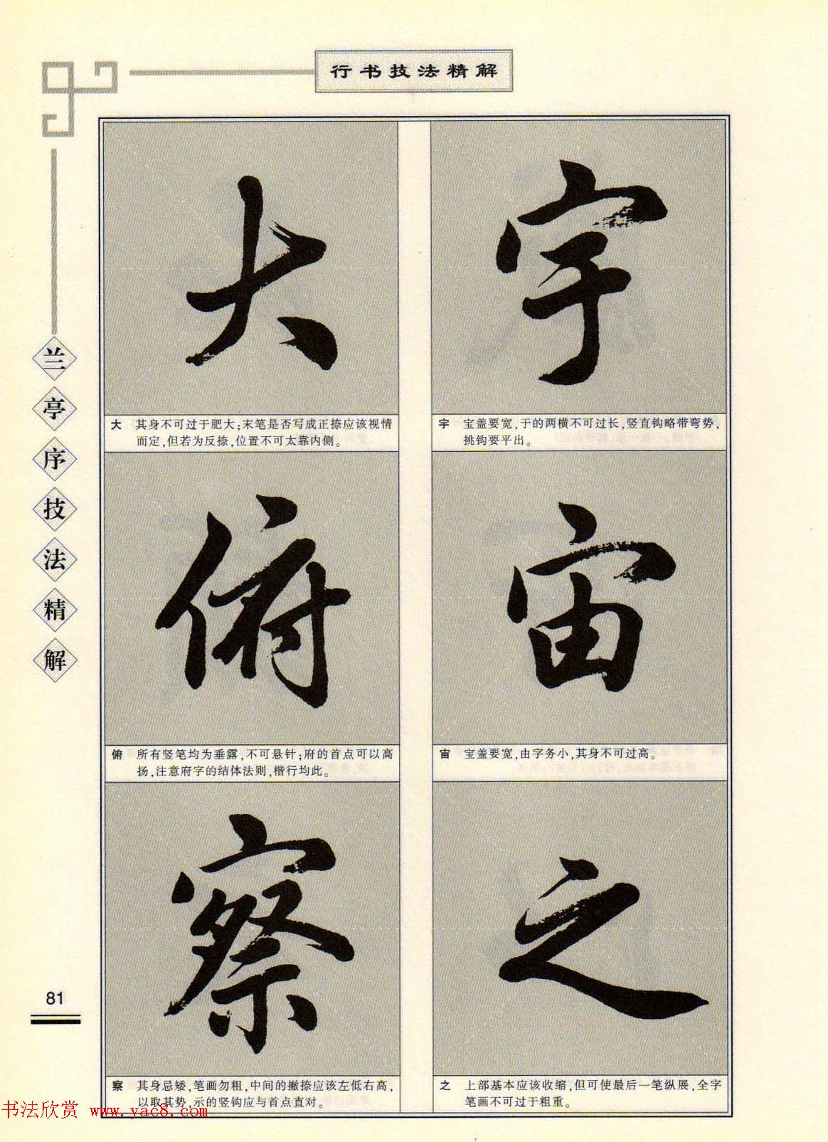 田英章行书字帖《兰亭序技法精解》