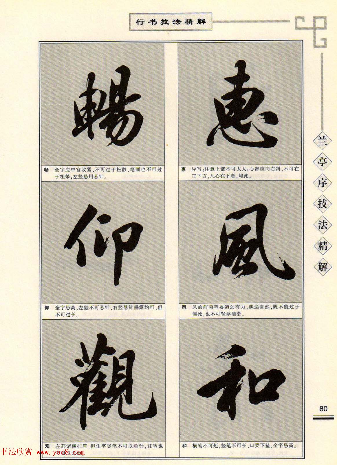 田英章行书字帖《兰亭序技法精解》