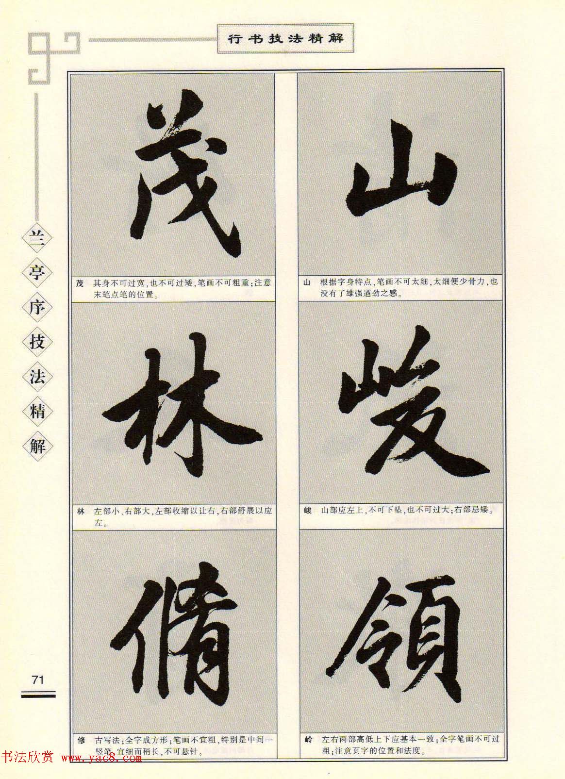 田英章行书字帖《兰亭序技法精解》