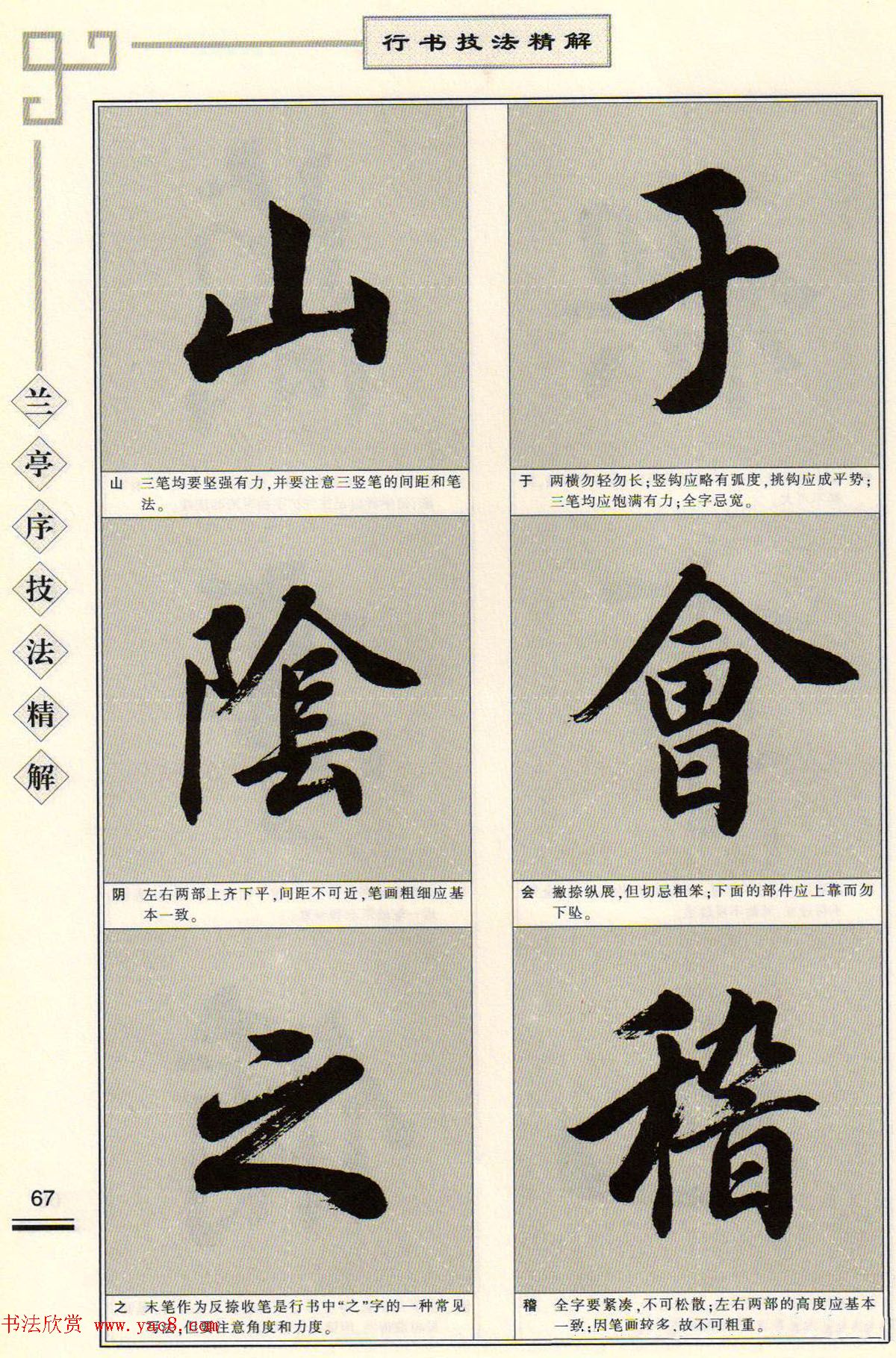 田英章行书字帖《兰亭序技法精解》