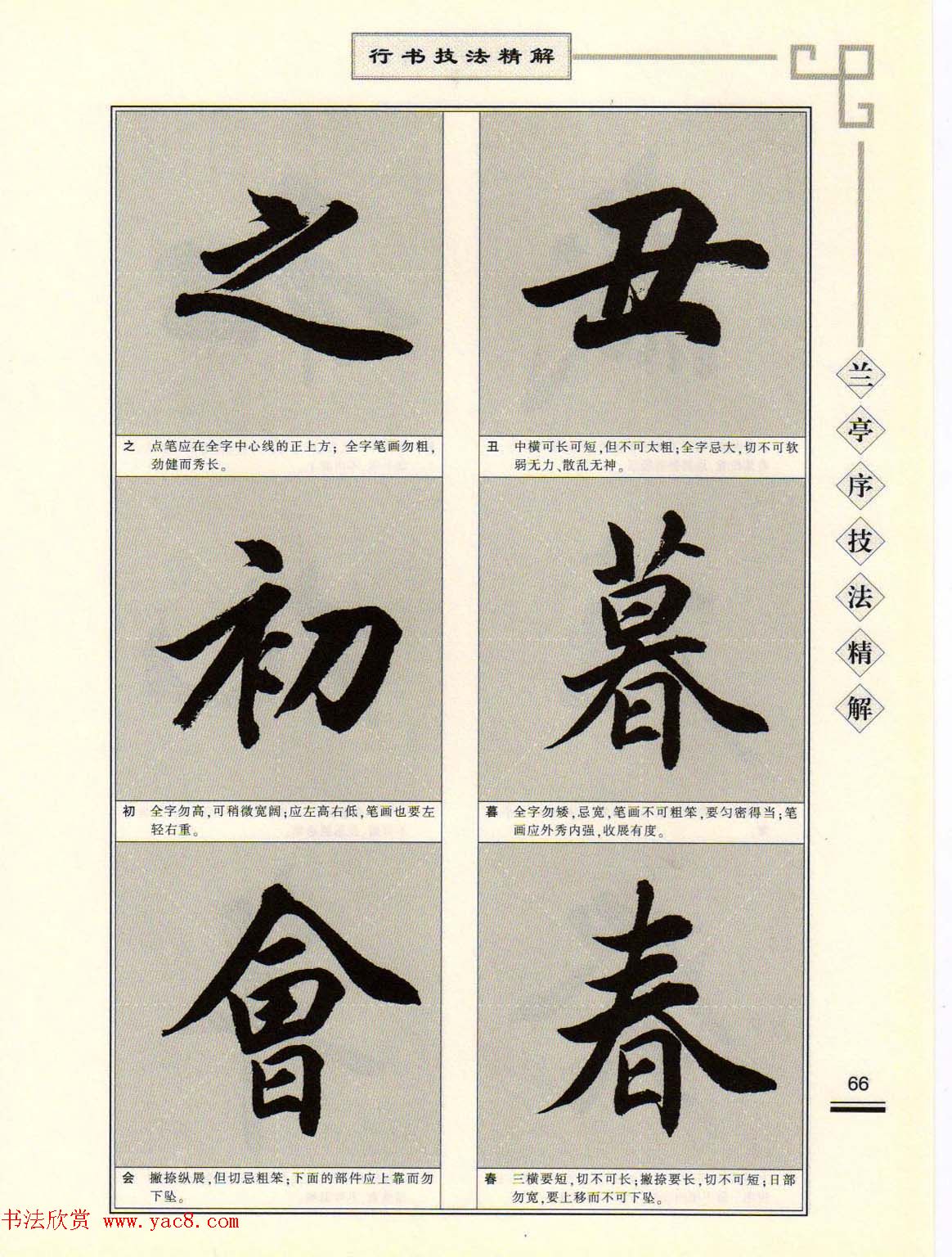 田英章行书字帖《兰亭序技法精解》