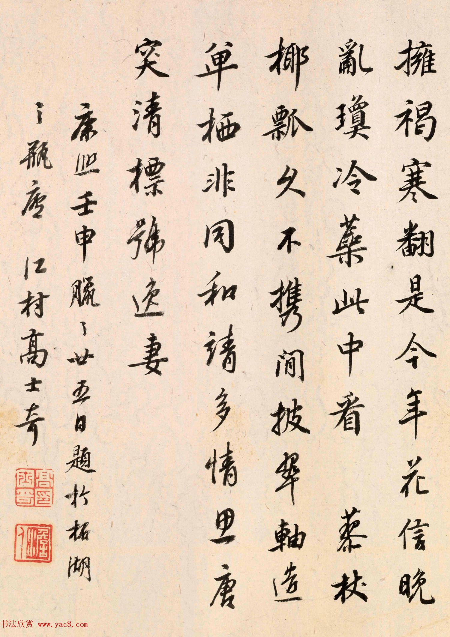 高士奇书法题跋欣赏《跋杨无咎雪梅图卷》