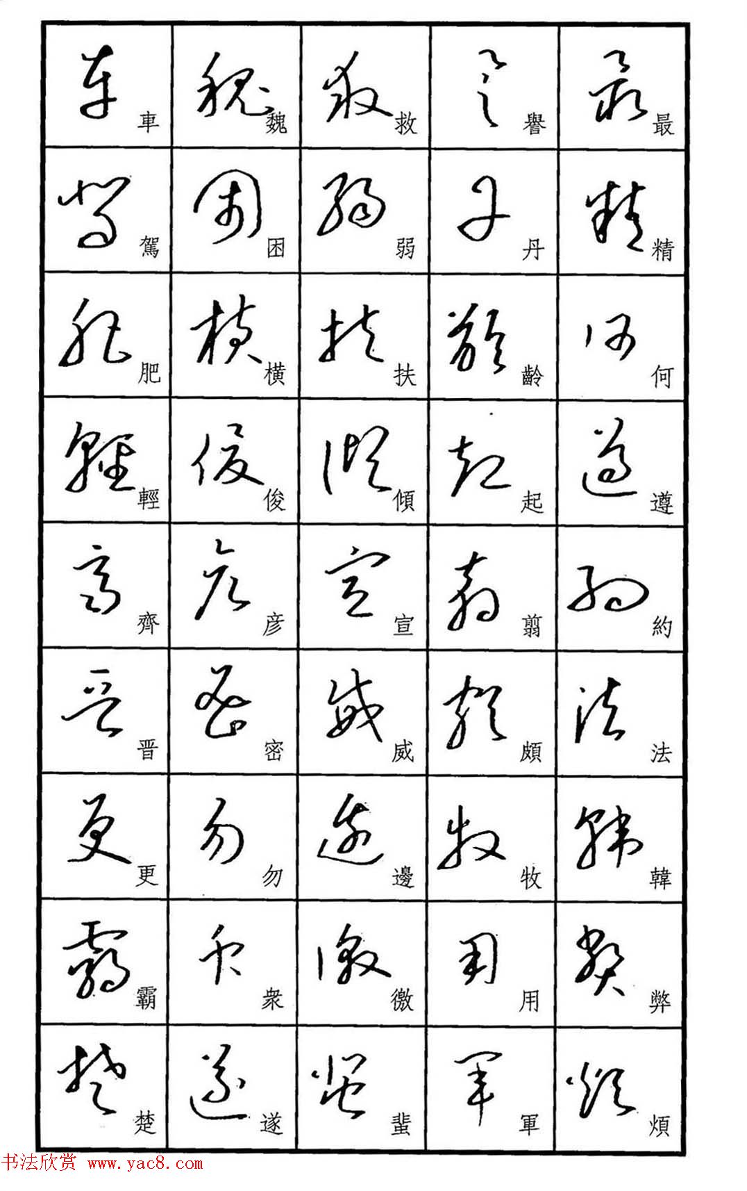 梧桐钢笔书帖《标准草书范字》