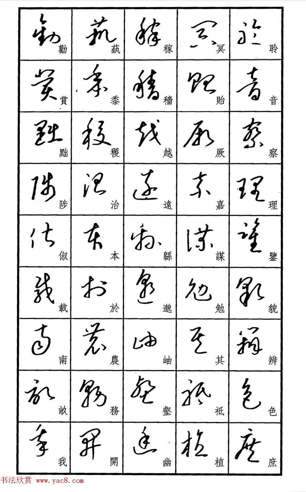 梧桐钢笔书帖《标准草书范字》