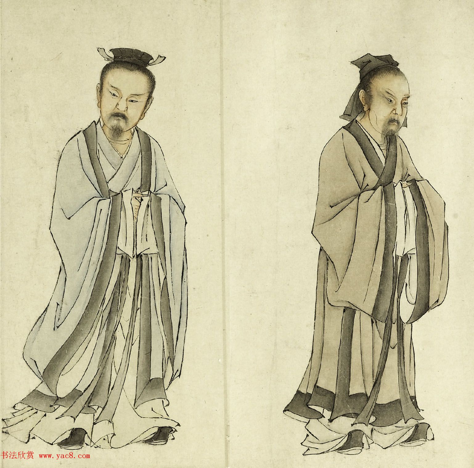 元代华祖立玄门十子图吴炳行楷写传合卷