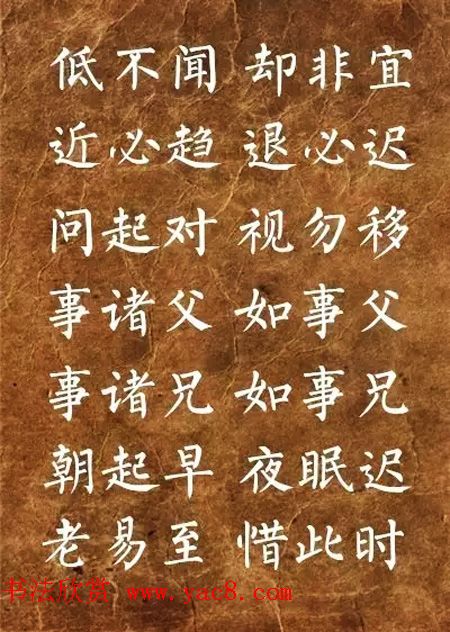 柳体楷书欣赏《李毓秀弟子规》