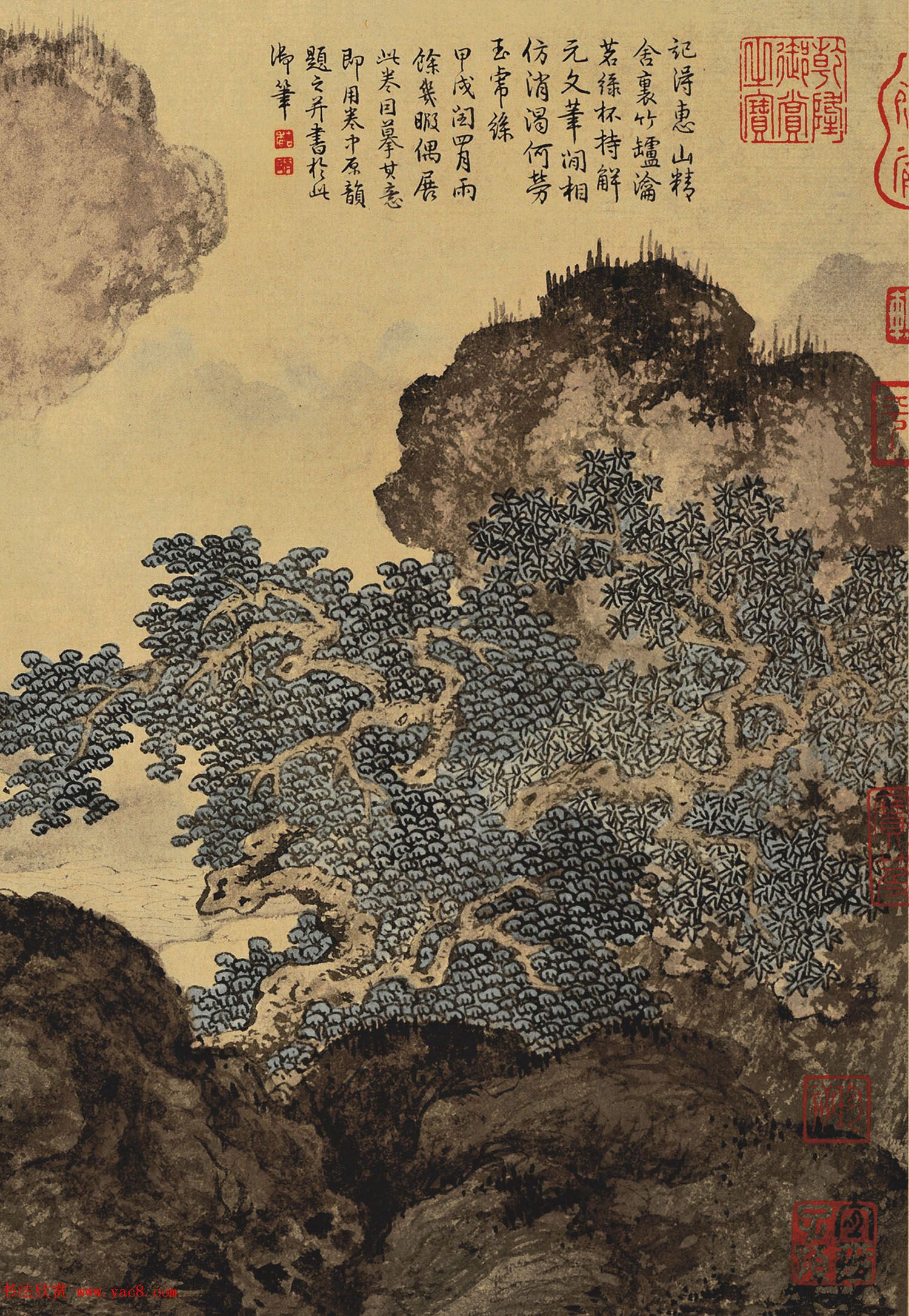 唐伯虎书法字画欣赏《唐寅事茗图卷》