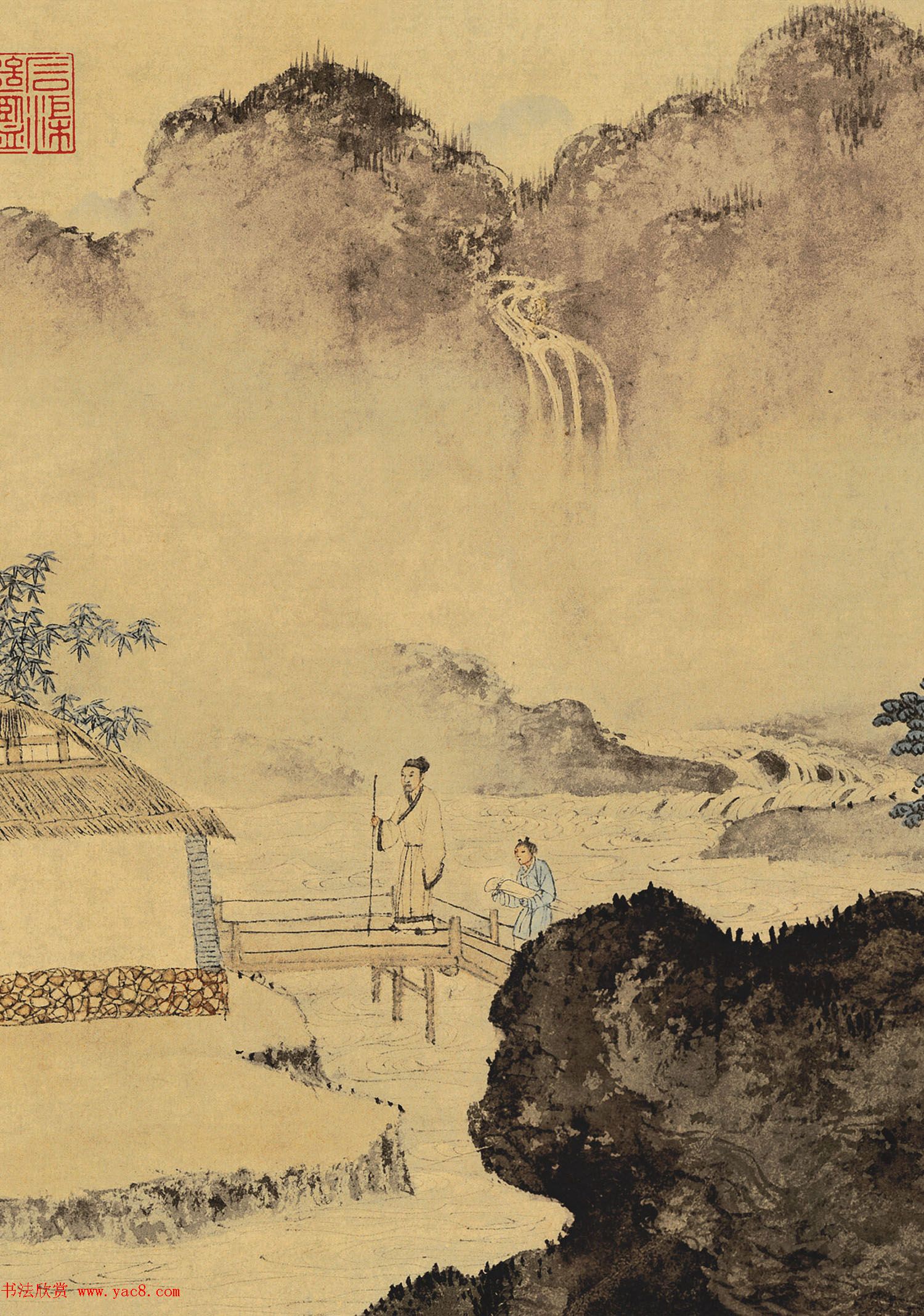 唐伯虎书法字画欣赏《唐寅事茗图卷》