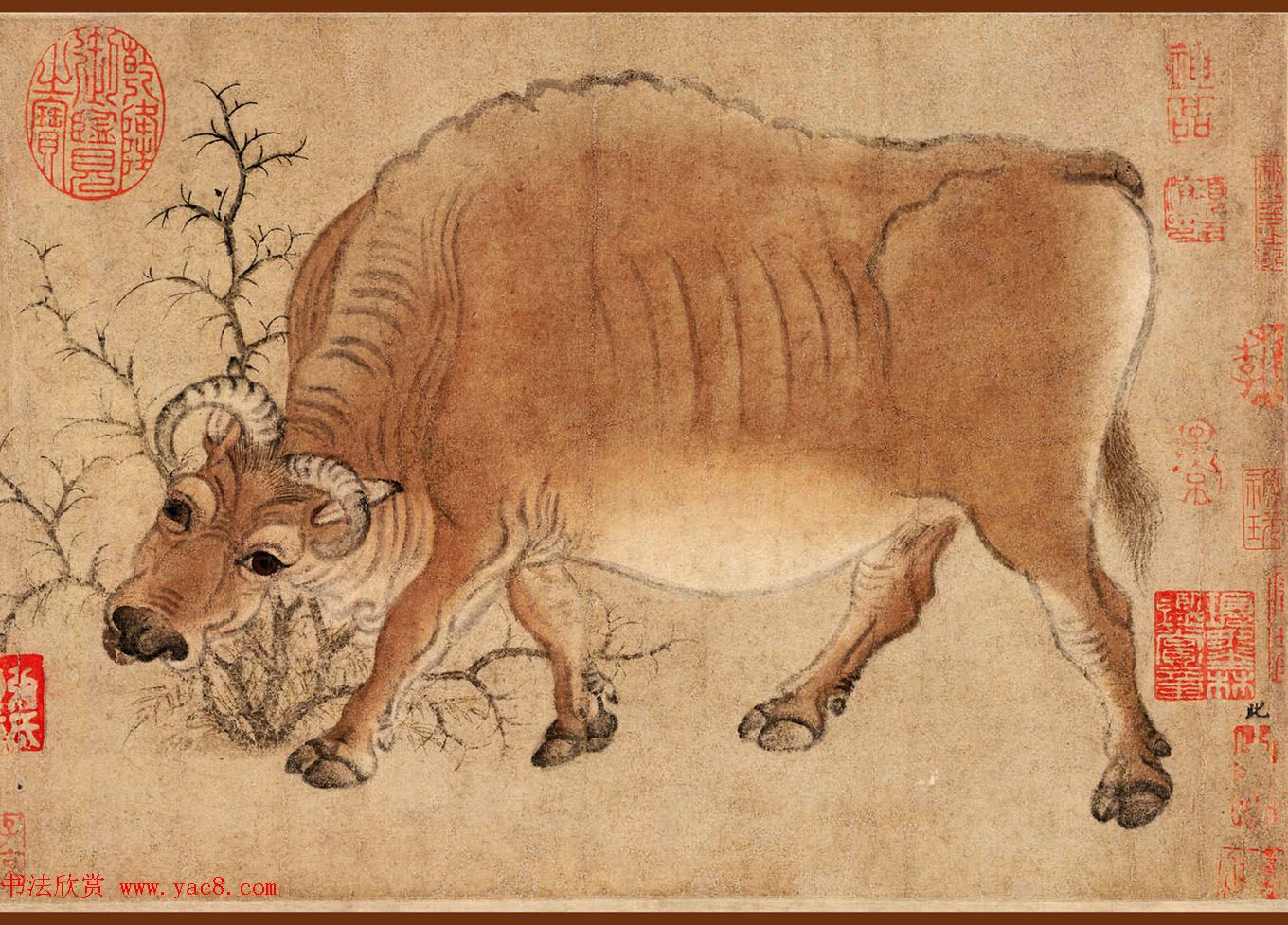 十大传世名画之唐代韩滉五牛图全卷 十大传世名画之唐代韩滉五牛图全卷