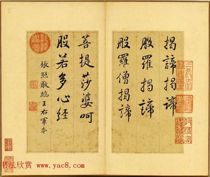 清朝刑部尚书张照行书欣赏《心经册》