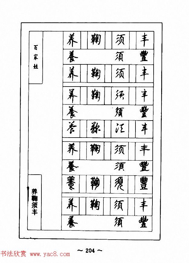 钢笔七体字帖《顾仲安书百家姓》