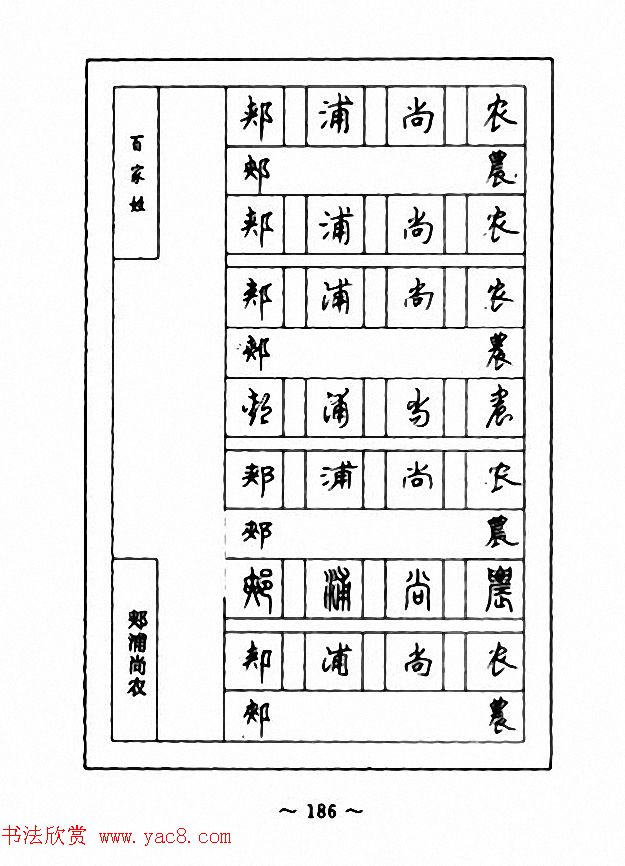 钢笔七体字帖《顾仲安书百家姓》