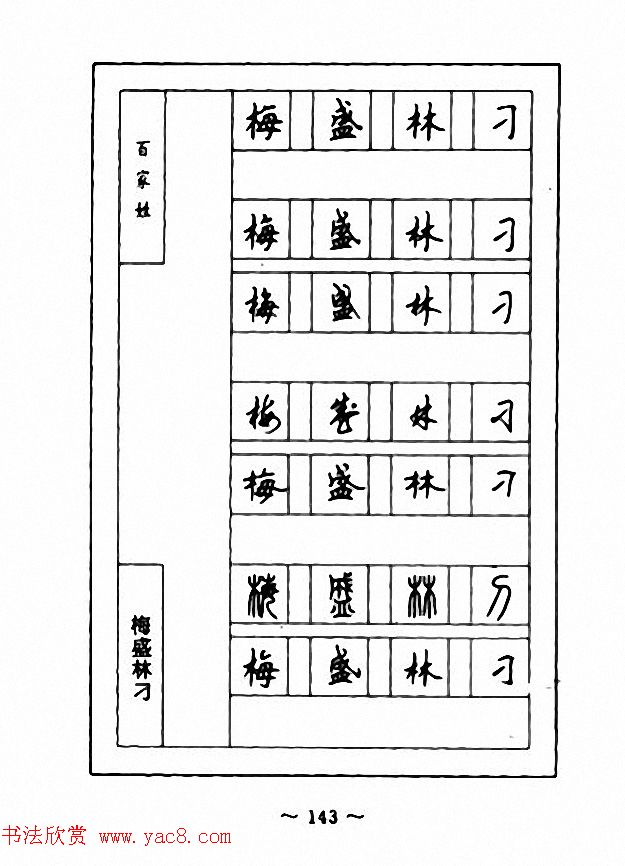 钢笔七体字帖《顾仲安书百家姓》