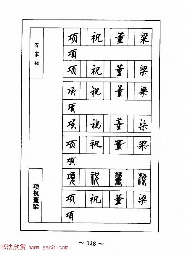 钢笔七体字帖《顾仲安书百家姓》