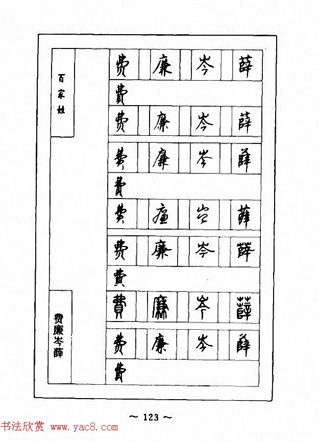 钢笔七体字帖《顾仲安书百家姓》
