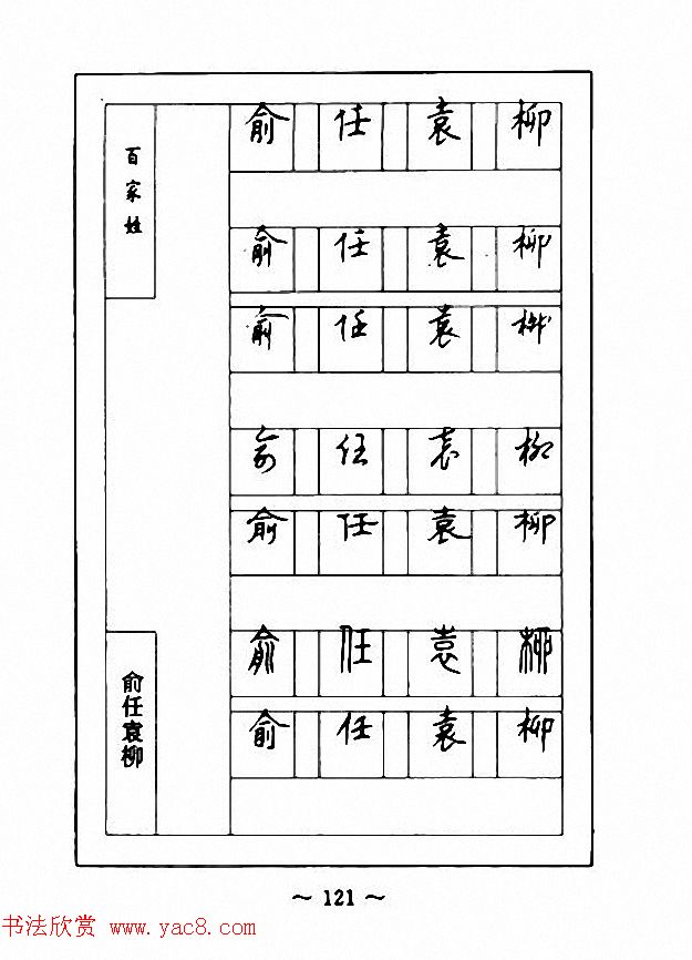 钢笔七体字帖《顾仲安书百家姓》