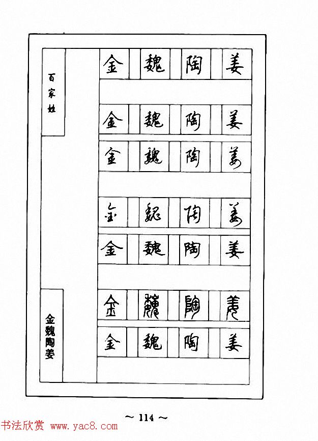 钢笔七体字帖《顾仲安书百家姓》