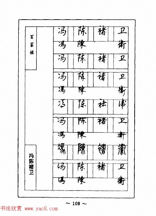 钢笔七体字帖《顾仲安书百家姓》