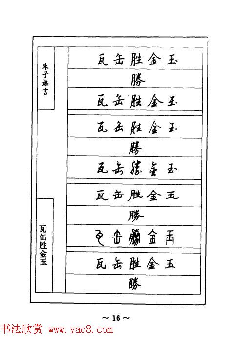 顾仲安钢笔七体字帖《朱子格言》