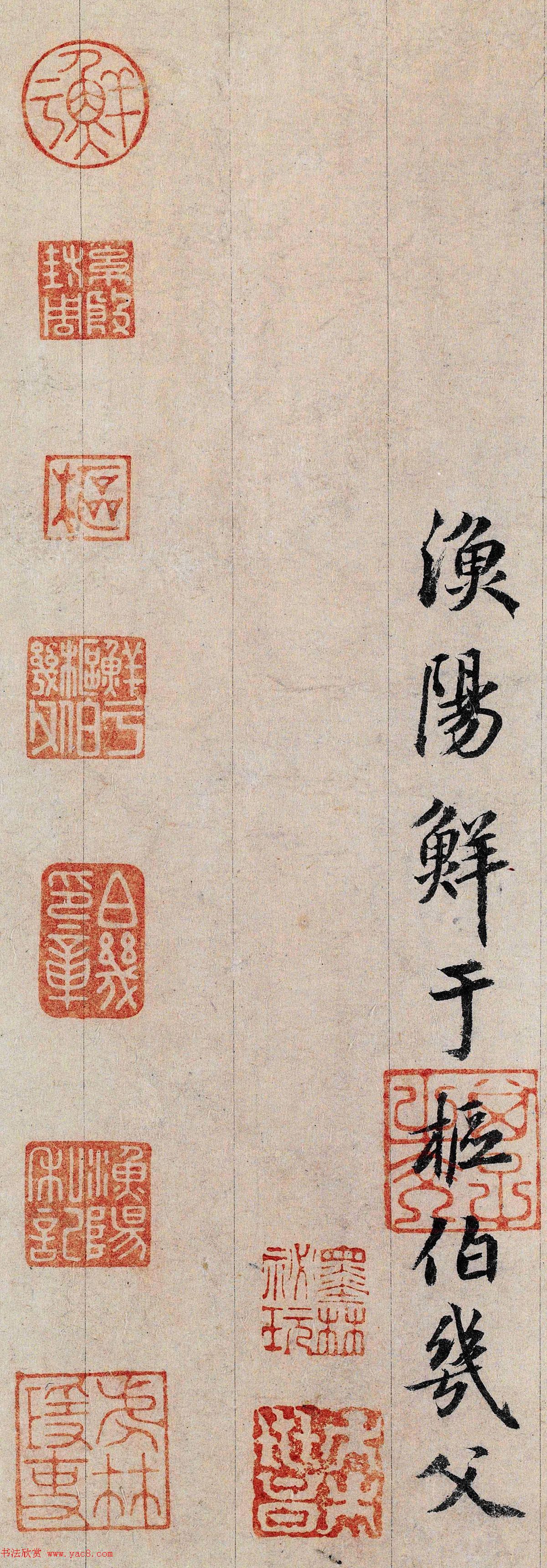 鲜于枢书法大图欣赏《跋王大令保母帖》